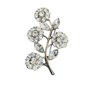 Floral Rhinestone Brooch